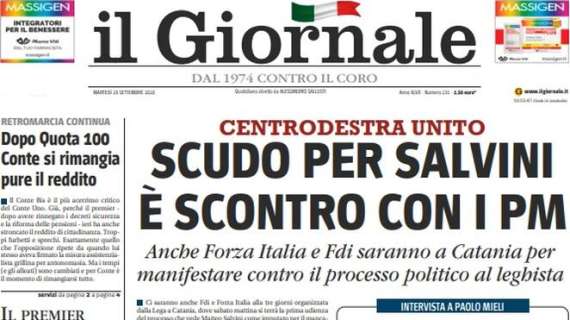 Il Giornale - Scudo per Salvini. E' scontro con i pm