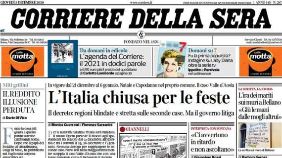 Corriere della Sera - L'Italia chiusa per le feste 