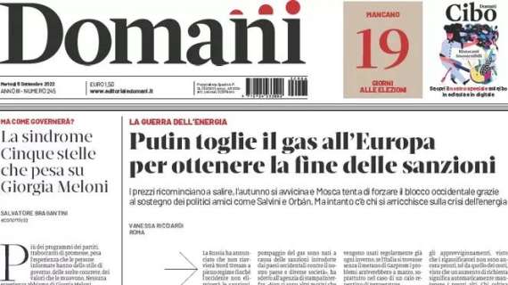 Domani - Putin toglie il gas all'Europa per ottenere la fine delle sanzioni