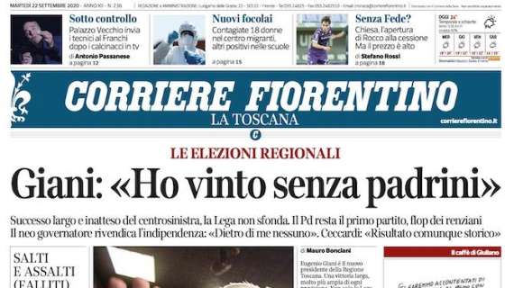 Corriere Fiorentino - Giani: "Ho vinto senza padrini"