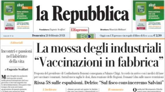 La Repubblica - La mossa degli industriali: "Vaccinazioni in fabbrica"