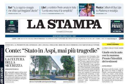 La Stampa - Conte: "Stato in Aspi, mai più tragedie"