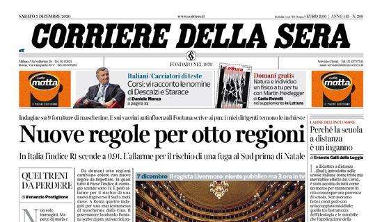 Il Corriere della Sera: "Nuove regole per otto regioni"