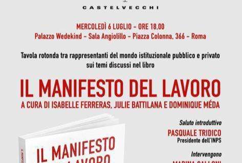 Mercoledì a Roma tavola rotonda sui temi del libro "Il manifesto del lavoro. Democratizzare, demercificare, disinquinare". Presenti anche Orlando, Tridico e Landini