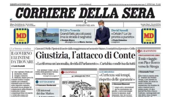 Corriere della Sera - Giustizia, l'attacco di Conte 