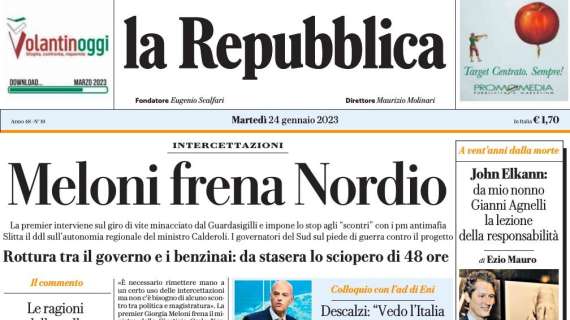 La Repubblica - Meloni frena Nordio