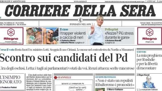 Corriere della Sera - Scontro sui candidati del Pd