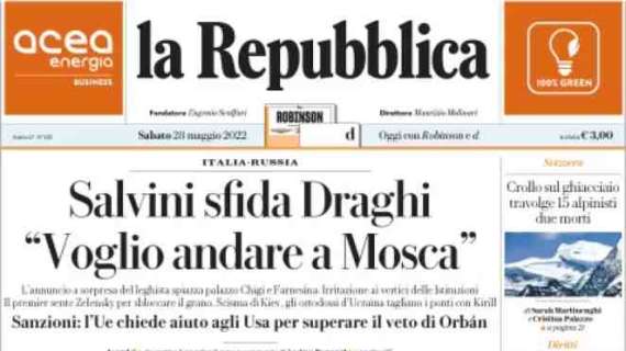 La Repubblica - Salvini sfida Draghi: "Voglio andare a Mosca"