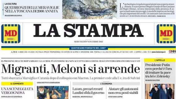 La Stampa - Migranti, Meloni si arrende