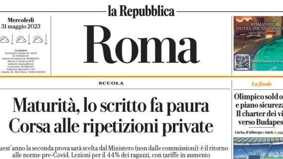 La Repubblica (Roma) - "Maturità, lo scritto fa paura Corsa alle ripetizioni private"