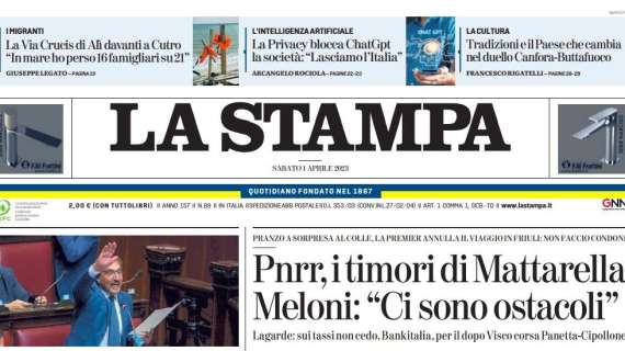 La Stampa - "Pnrr, i timori di Mattarella Meloni: “Ci sono ostacoli”