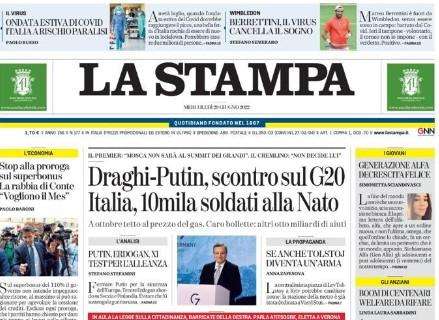 La Stampa - Draghi-Putin, scontro sul G20. Italia, 10mila soldati alla Nato