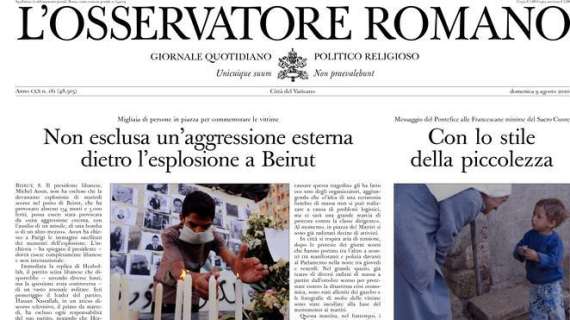 L'Osservatore Romano - Non esclusa un’aggressione esterna dietro l’esplosione a Beirut