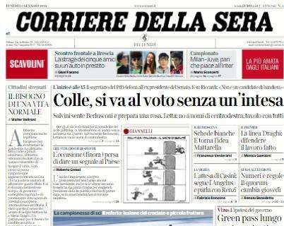 Corriere della Sera - Colle, si va al voto senza un'intesa