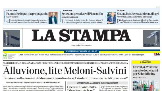 La Stampa - "Alluvione, lite Meloni-Salvini" 