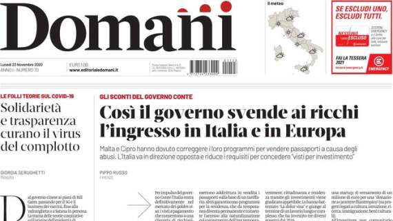 Domani - Così il  governo svende ai ricchi l'ingresso in Italia e in Europa