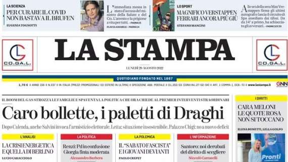 La Stampa - Caro bollette, i paletti di Draghi