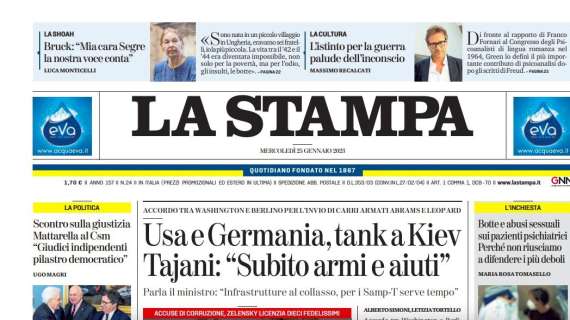 La Stampa - Usa e Germania, tank a Kiev Tajani: «Subito armi e aiuti»