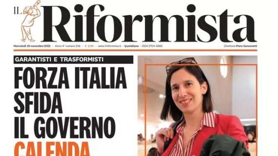 Il Riformista - "Forza Italia sfida il governo. Calenda appoggia Meloni"