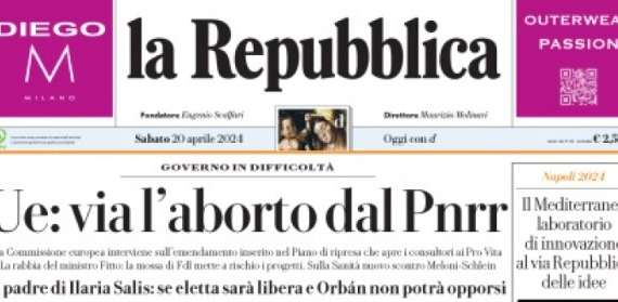 La Repubblica - Ue: via l'aborto dal Pnrr