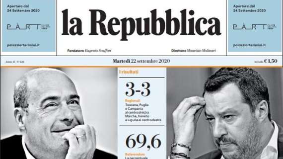 La Repubblica - Regioni, il PD ferma Salvini 