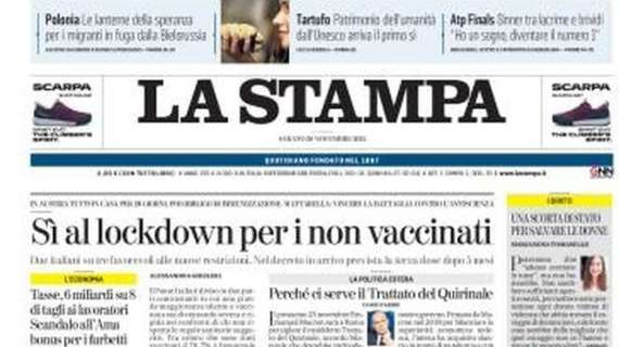 La Stampa - Sì al lockdown per i non vaccinati