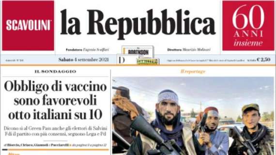 La Repubblica - Obbligo di vaccino, sono favorevoli otto italiani su 10