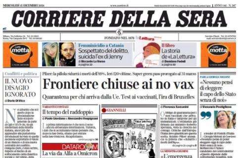 Corriere della Sera - Frontiere chiuse ai No vax