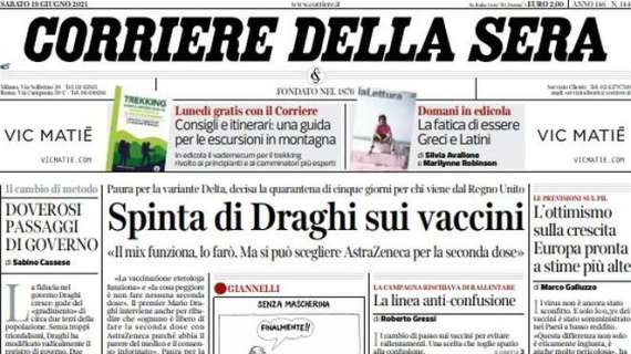 Corriere della Sera - Spinta di Draghi sui vaccini 