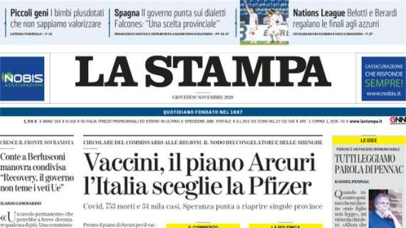 La Stampa - Vaccini, il piano Arcuri l'Italia sceglie la Pfizer