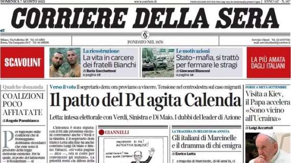 Corriere della  Sera - Il patto del Pd agita Calenda