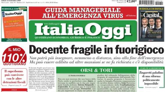Italia Oggi - Docente fragile in fuorigioco