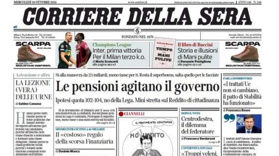 Corriere della Sera - Le pensioni agitano il governo