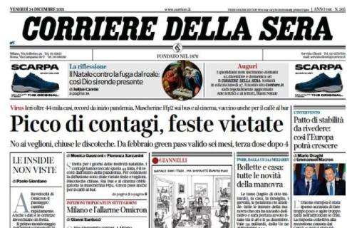 Corriere della Sera - Picco di contagi, feste vietate