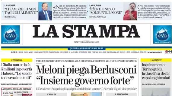 La Stampa - Meloni piega Berlusconi «Insieme governo forte»