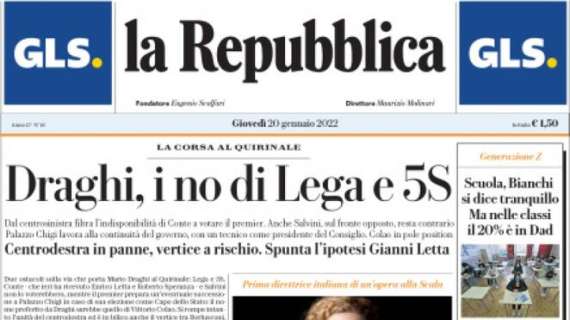 La Repubblica - Draghi, i no di Lega e 5S