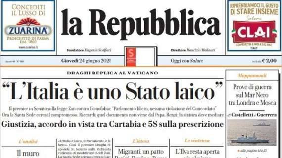 La Repubblica - "L'Italia è uno Stato laico"