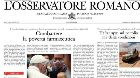 L'Osservatore Romano -  Combattere la povertà farmaceutica