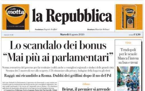 La Repubblica - Lo scandalo dei bonus. "Mai più i parlamentari"