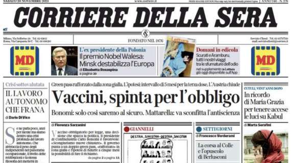 Corriere della Sera - Vaccini, spinta per l'obbligo