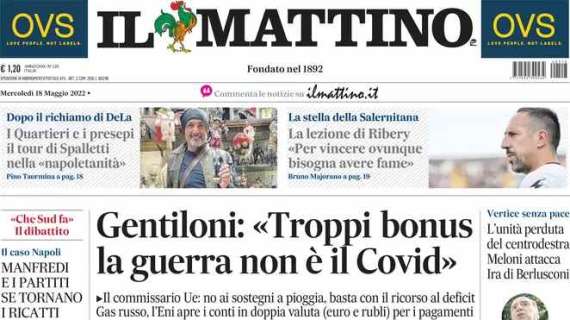 Il Mattino - Gentiloni: "Troppi bonus, la guerra non è il Covid"