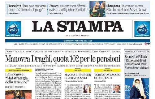 La Stampa - Manovra Draghi, quota 102 per le pensioni