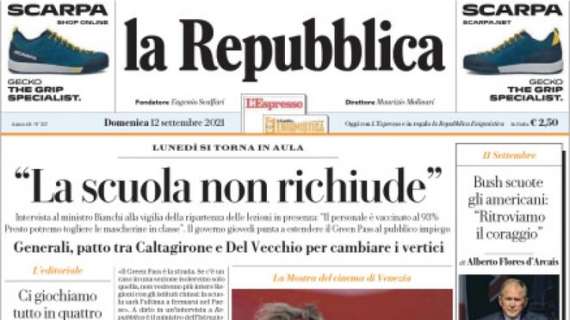 La Repubblica - "La scuola non richiude"