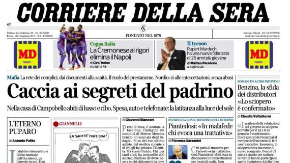 Corriere della Sera - "Caccia ai segreti del padrino"