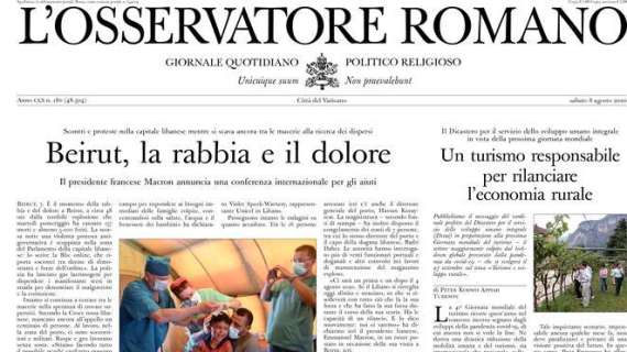 L'Osservatore Romano - Beirut, la rabbia e il dolore