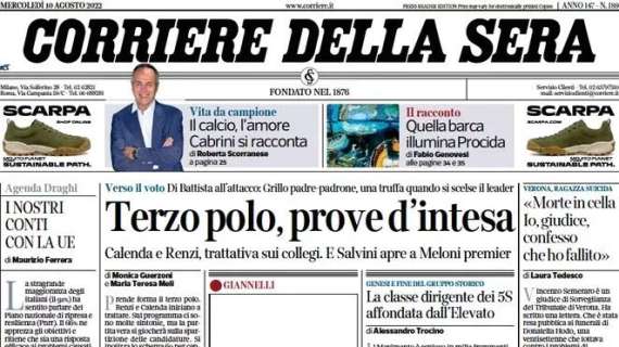Corriere della  Sera - Terzo polo, prove d'intesa