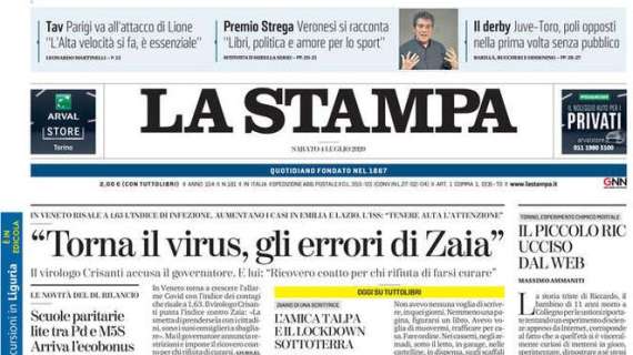 La Stampa: "Torna il virus, gli errori di Zaia"