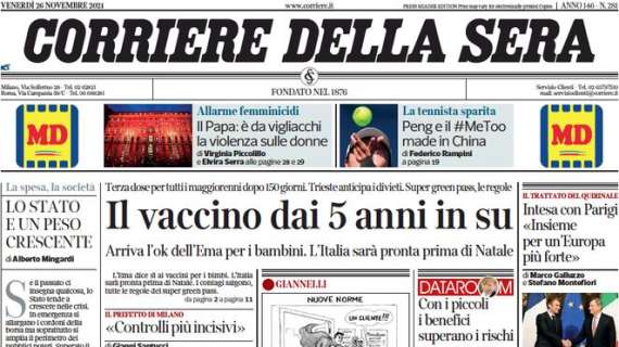 Corriere della Sera - Il vaccino dai 5 anni in su