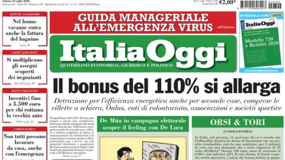 Italia Oggi -  Il bonus del 110% si allarga