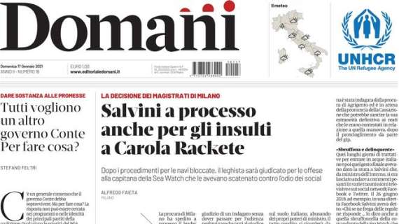 Domani - Salvini a processo anche per gli insulti a Carola Rackete